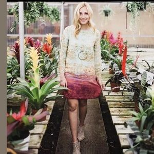 Maeve Cleome shift dress slit sleeves Medium